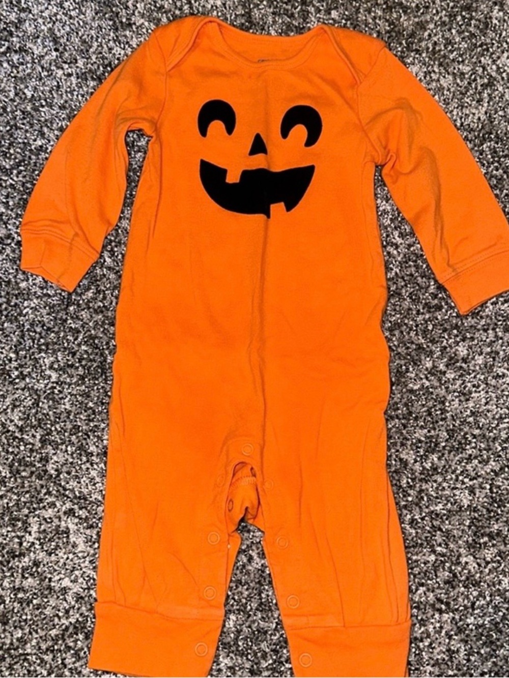 Carter's Orange Pumpkin Face Open Footed One-Piece